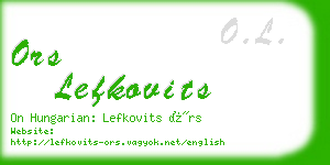 ors lefkovits business card